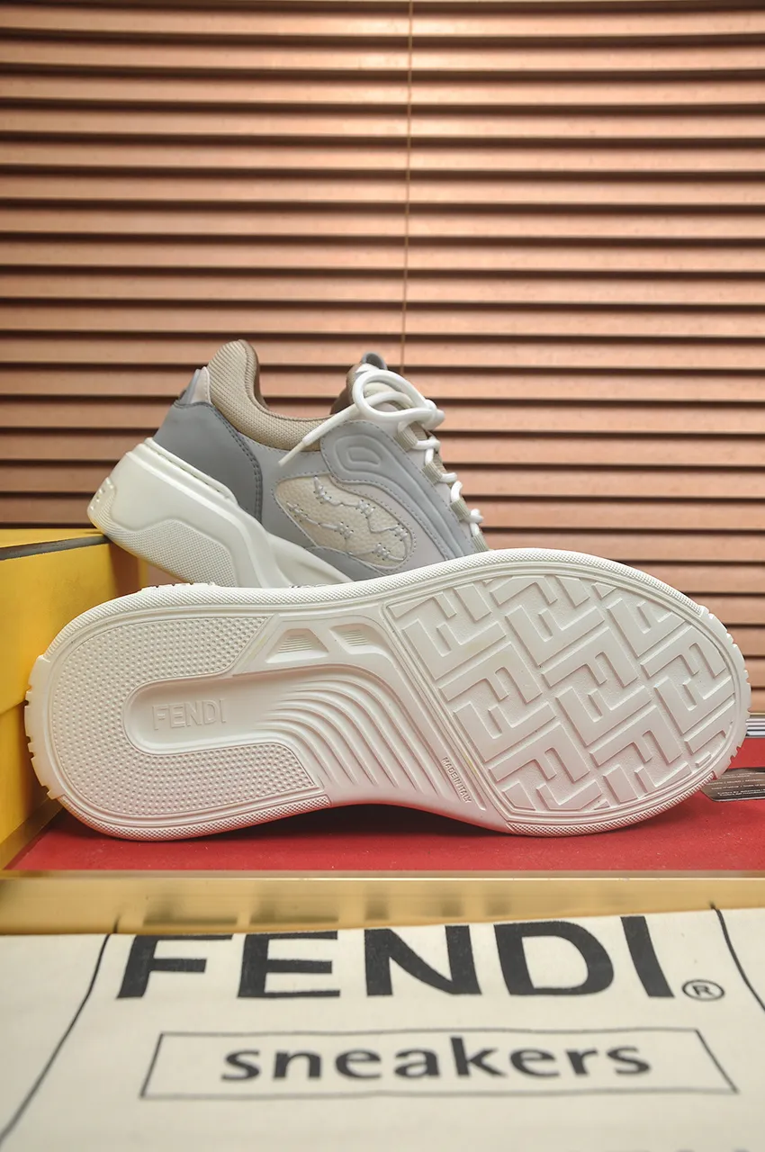 Men's shoes 💰600💶 [Fendi] The latest casual sports shoes 🔥 Many 💑 stars have the same style FD match. The original version is a one-to-one replica. Designer Kim Jones's first fendi match and Donkey brand Trainer basketball sneakers. Material: Original silk mesh. Lining: Breathable mesh. Packaging: Original 1:1 matching high-end packaging. Size: 38-45 (45 is custom-made and cannot be returned or exchanged)